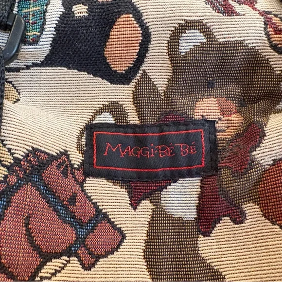 VTG Tapestry Teddy Bear Patterned Tote Diaper Bag Y2K Coquette Kitschy Vintage - Picture 2 of 14